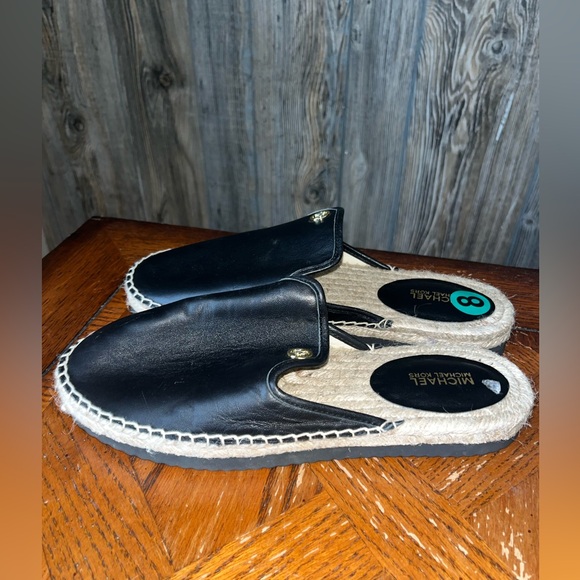 Michael Michael Kors Emilia size 8 black and tan slip on leather espadrille - Picture 5 of 6